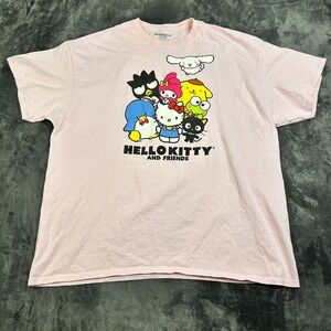 Sanrio T Shirt Women 2XL Pink Hello Kitty & Friends TV Show Graphic Print Cotton